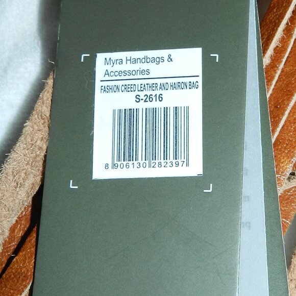 Myra Bag Hand-Tooled Leather Hairon Cowhide fringed Shoulder Bag🆕SHIP📦🏃🏻💨⚡ - Picture 15 of 16